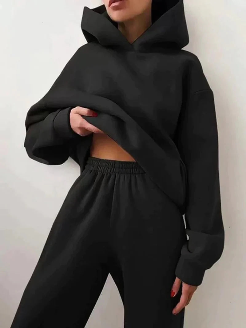 Clarivae two-piece tracksuit set with matching jacket and pants, casual athletic wear for comfortable style.