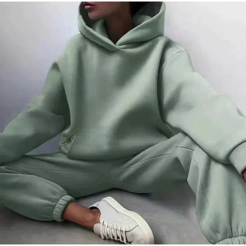 Clarivae two-piece tracksuit set featuring a stylish hoodie and matching joggers in a comfortable athletic design.