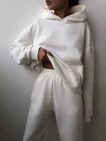 Clarivae two-piece tracksuit set featuring a matching hoodie and joggers in a comfortable athletic style.